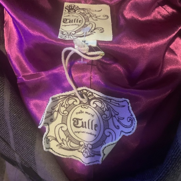 NWT Tulle by Anthropologie Plaid Pea Coat, Large - Picture 4 of 7